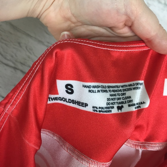 Goldsheep Pure Barre Logo Leggings Red Small - Picture 4 of 8